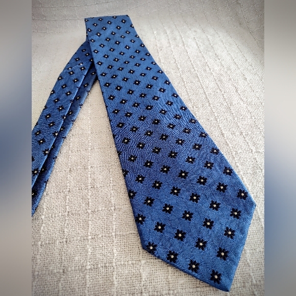 Like New Vintage 90's Faconnable Blue Necktie, Made in France, 100% Silk - Picture 2 of 8
